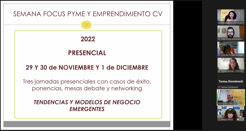La Semana Focus Pyme CV 2022 se centrar en tendencias tecnolgicas y de innovacin social,  y en modelos de negocio emergentes