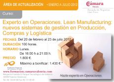 Experto en Operaciones. Lean Manufacturing: nuevos sistemas de gesti�n en Producci�n, Compras y Log�stica