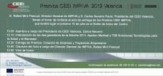 Invitaci�n al Acto de Entrega de los Premios CEEI - IMPIVA Valencia 2012