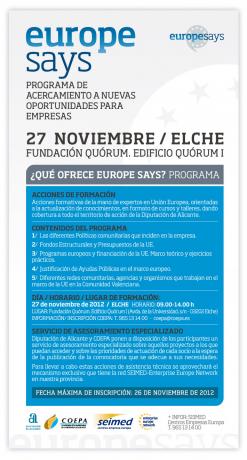 Folleto curso Europe Says
