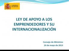 LEY DE APOYO A LOS EMPRENDEDORES Y SU INTERNACIONALIZACI�N