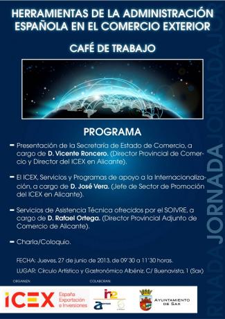 cartel Caf� trabajo ICEX 27 J 13