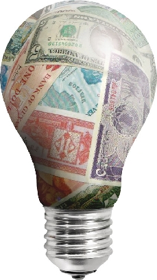 Im�gen "Idea bombilla dinero"