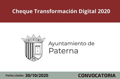 Cheque Transformacin Digital COVID19 para ayudar a autnomos y pymes de Paterna