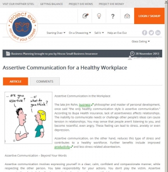 Assertive Communication for a Healthy Workplace | Project Eve 