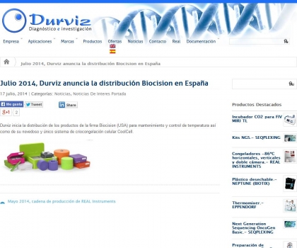 Durviz anuncia la distribucin de productos de Biocision (USA) en Espaa