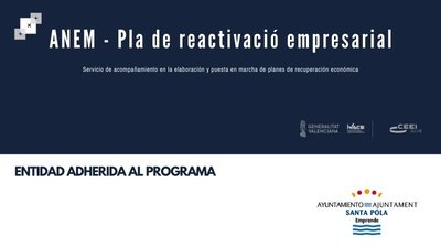 El ayuntamiento de Santa Pola se adhiere al programa ANEM-Pla de Reactivaci Empresarial
