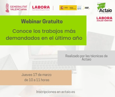 Webinar "Conoce los trabajos ms demandados en el ltimo ao"