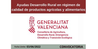 Ayudas Desarrollo Rural en rgimen de calidad de productos agrcolas y alimentarios