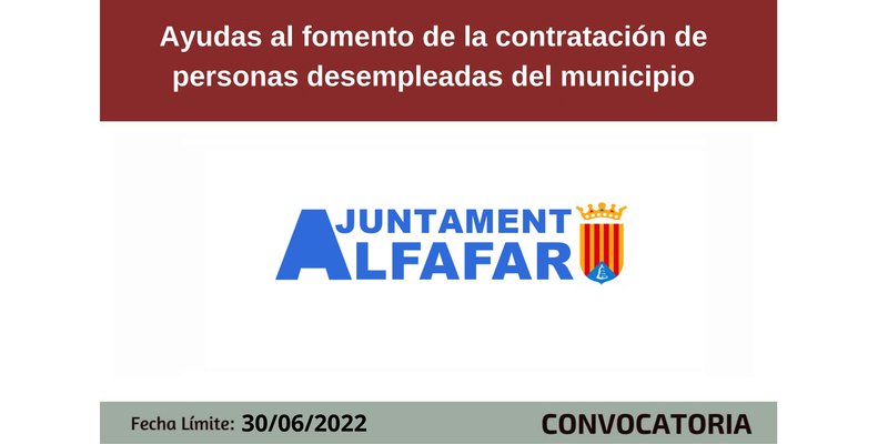 Ayudas fomento de la contrataci�n de personas desempleadas del municipio