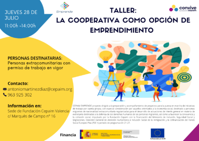 TALLER: "COOPERATIVA COMO OPCIÓN DE EMPRENDIMIENTO"