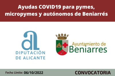 Ayudas para pymes, micropymes y autónomos de Beniarrés