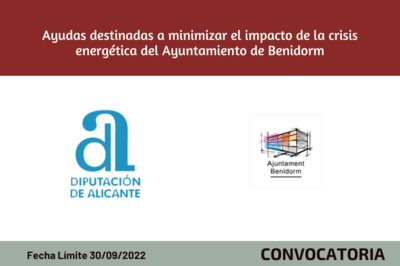 Ayudas destinadas a minimizar el impacto de la crisis energética del Ayuntamiento de Benidorm