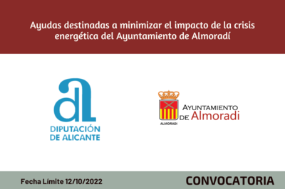 Ayudas destinadas a minimizar el impacto de la crisis energética del Ayuntamiento de Almoradí