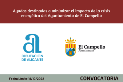 Ayudas destinadas a minimizar el impacto de la crisis energética del Ayuntamiento de El Campello
