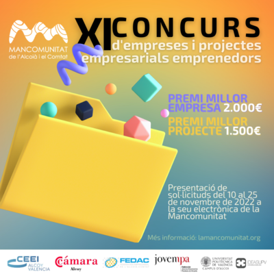 XI edicin del Concurso de Empresas y Proyectos Empresariales Emprendedores de la Mancomunitat de lAlcoi i el Comtat