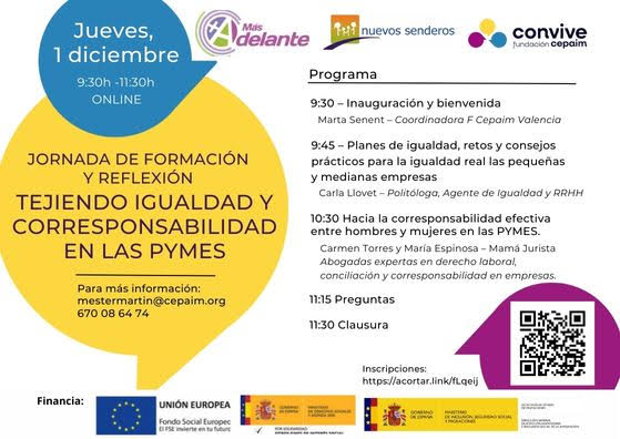Jornada de Formación y Reflexión TEJIENDO IGUALDAD Y CORRESPONSABILIDAD EN LAS PYMES