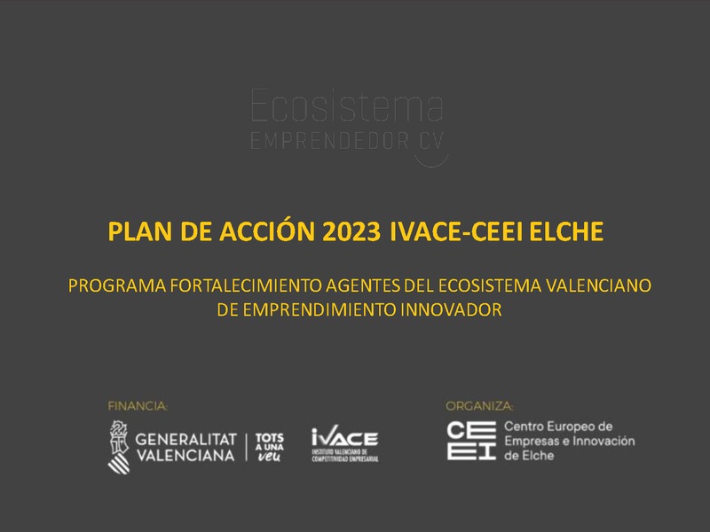 Presentación Actividades 2023 para Agentes del Ecosistema Emprendedor CV