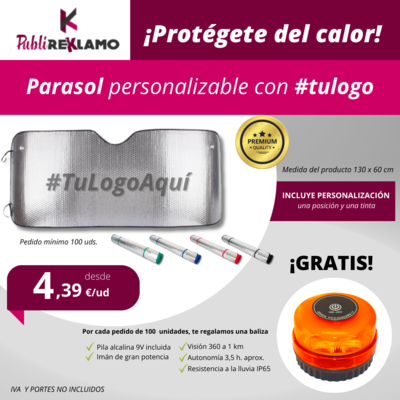 PROTEGETE DEL CALOR CON NUESTROS PARASOLES PERSONALIZABLES