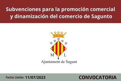 Subvenciones para la promoción y dinamización del comercio de Sagunto 2023