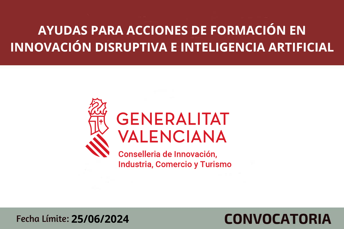 Ayudas para acciones de formaci�n en innovaci�n disruptiva e inteligencia artificial