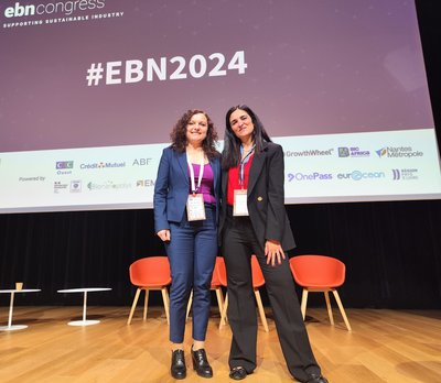 Alexandra Badoiu, directora de CEEI Castell�n, y Laura Lecci, CEO de EBN