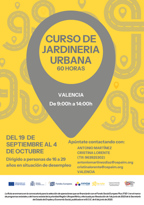 CURSO DE JARDINERÍA URBANA. (60 HORAS)