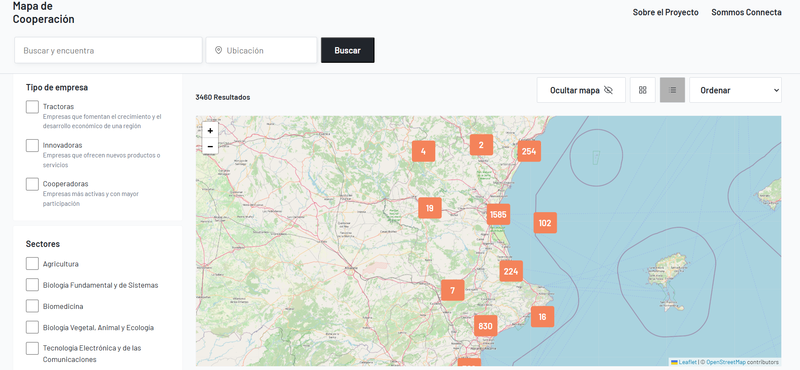 El Mapa de Cooperación e Innovación de la Comunitat registra un total de 364 empresas de Castellón al cierre de 2024