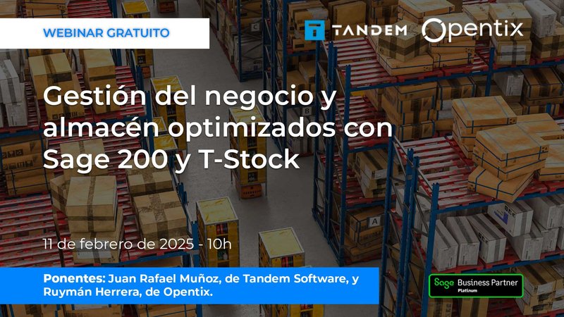 Gestión del negocio y almacén optimizados con Sage 200 y T-Stock