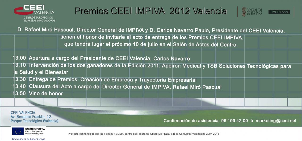 invitaci�n premios ceei impiva valencia 2012