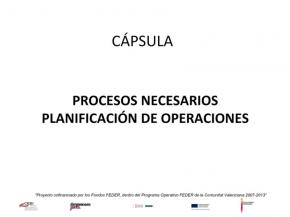 Procesos necesarios - Planificacin de operaciones