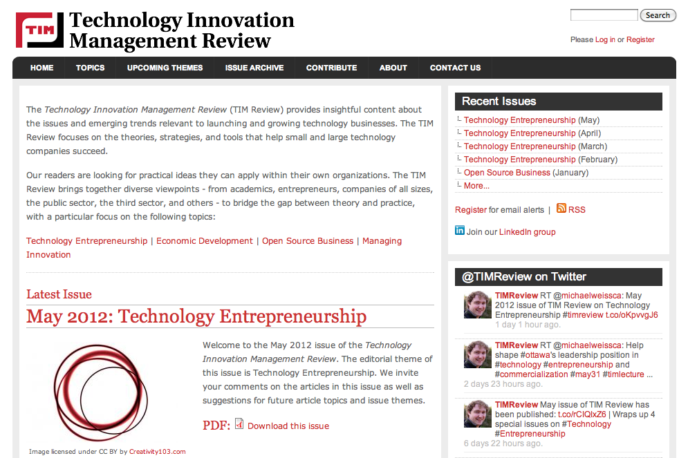 The Technology Innovation Management Review (TIM Review) 