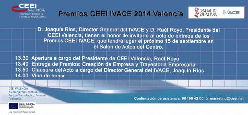 Invitaci�n Premios CEEI IVACE 2014