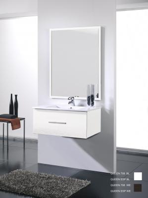 Mueble de bao blanco brillo - 1 cajon - Suspendido. Incluye Lavabo