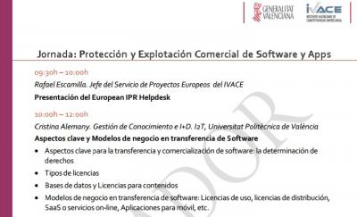 Programa de la Jornada: Proteccin y Explotacin Comercial de Software y Apps