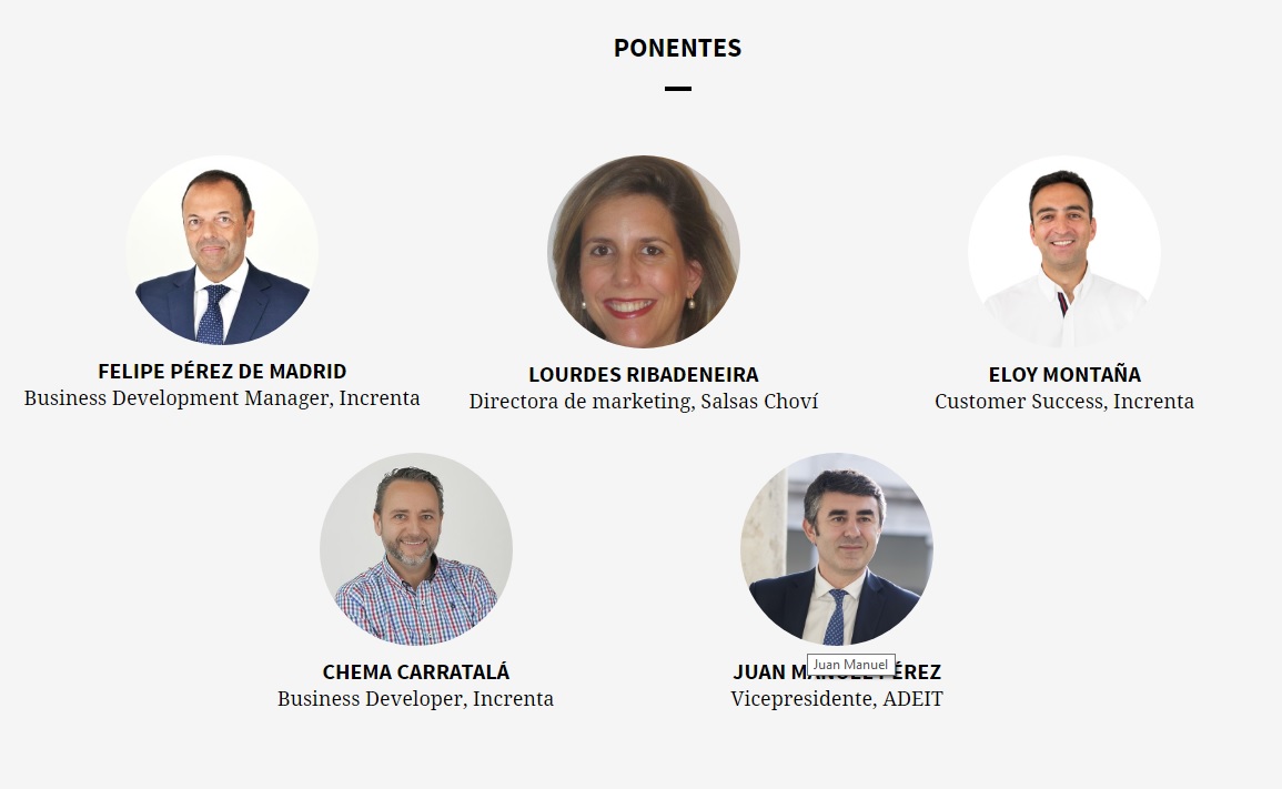 Ponentes Jornada Increnta 27 de abril en Adeit Valencia