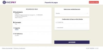 El cliente selecciona el banco desde el que desea realizar el pago.