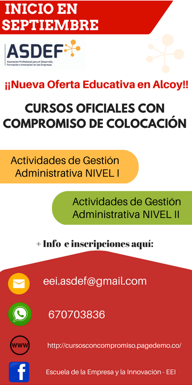 Cursos oficiales con compromiso de colocación
