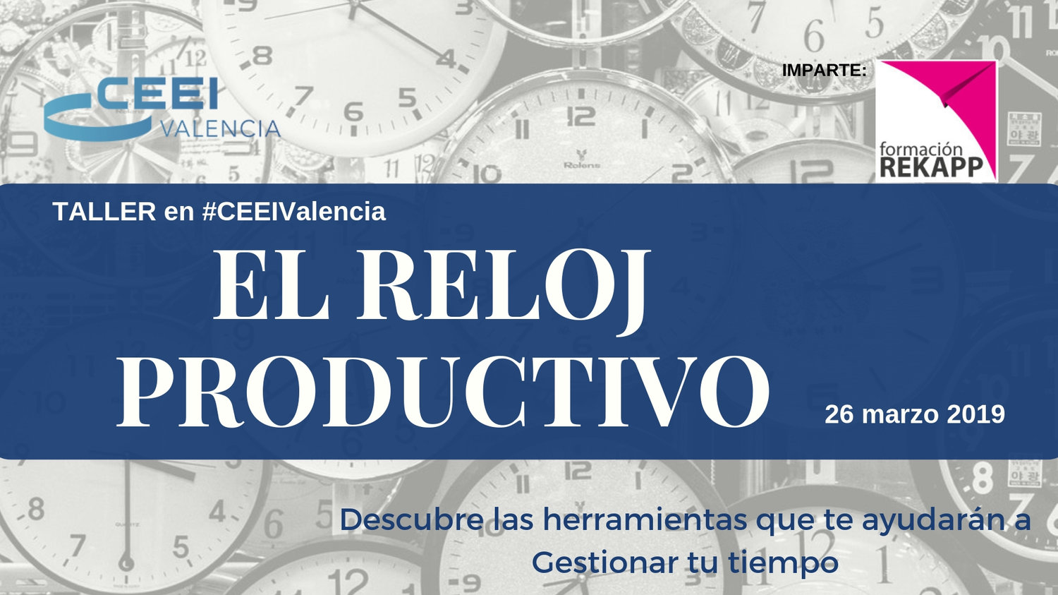 Cartel Curso Gestión del Tiempo Valencia 2019