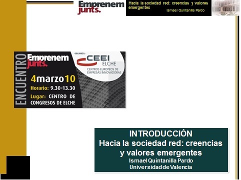 Carátula "Hacia la sociedad red, creencias y valores emergentes"