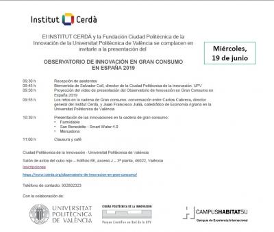 Invitacin a la Jornada de Observatorio de Innovacin en gran consumo en Espaa 2019
