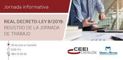 Jornada Informativa: REAL DECRETO-LEY 8/2019: REGISTRO DE LA JORNADA DE TRABAJO
