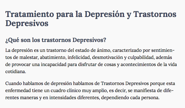 Síntomas de depresión y ansiedad