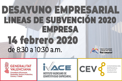 Desayuno Empresarial. Lineas de Subvencin 2020 Empresas