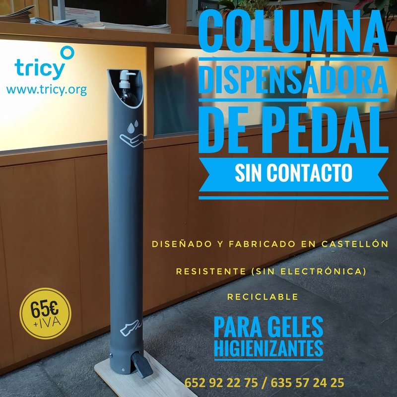 columna dispensadora de gel