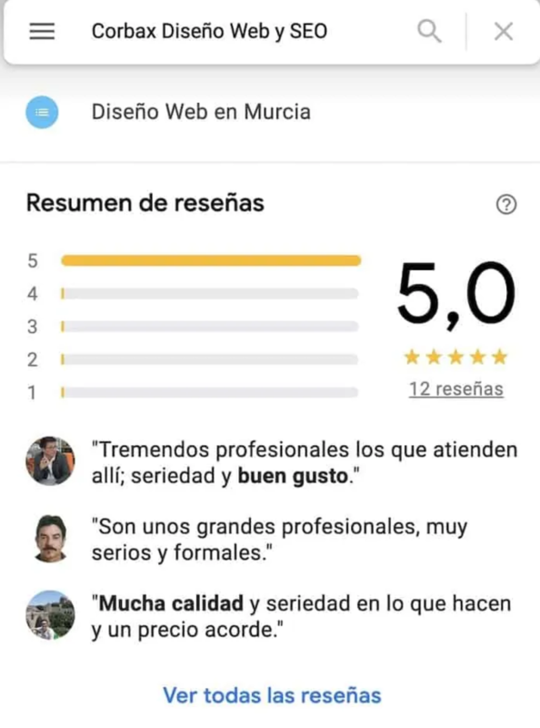 Reseñas Google My Business