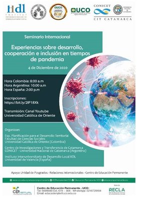 Seminario internacional | Experiencias sobre desarrollo, cooperación e inclusión en tiempos de pandemia