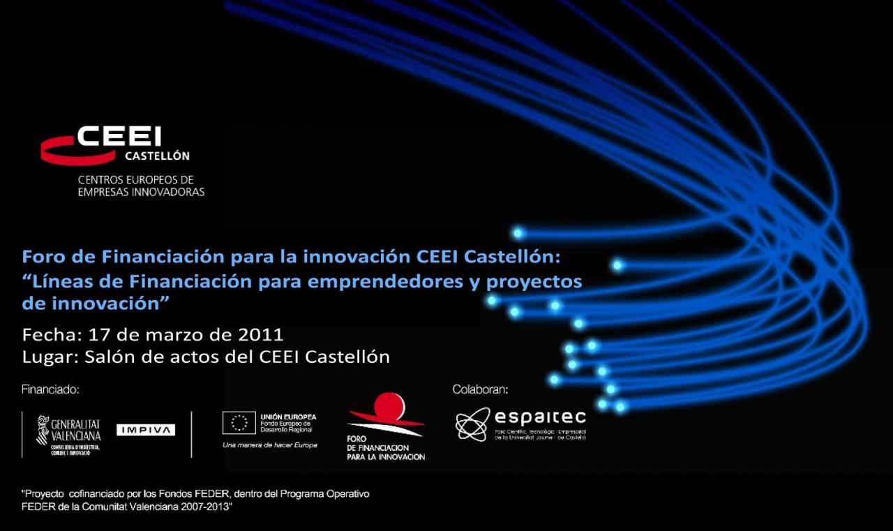 Cabecera Foro Financiaci�n CEEI Castell�n 17032011