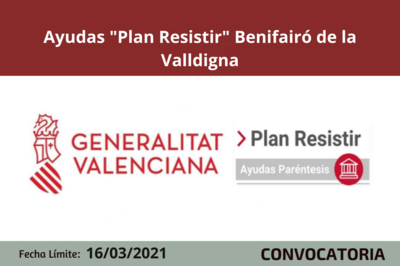 Ayudas "Plan Resistir" en Benifair de la Valldigna