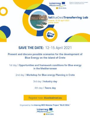 BLUE DEAL Transferring Lab Crete - SAVE THE DATE
